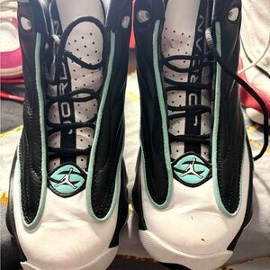 Jordan Black, White & Teal Basketball Shoes